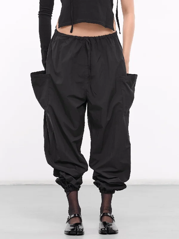 Typewriter Relaxed Pants (FS-P60-501-1-BLACK) Comfortable Denim Trousers