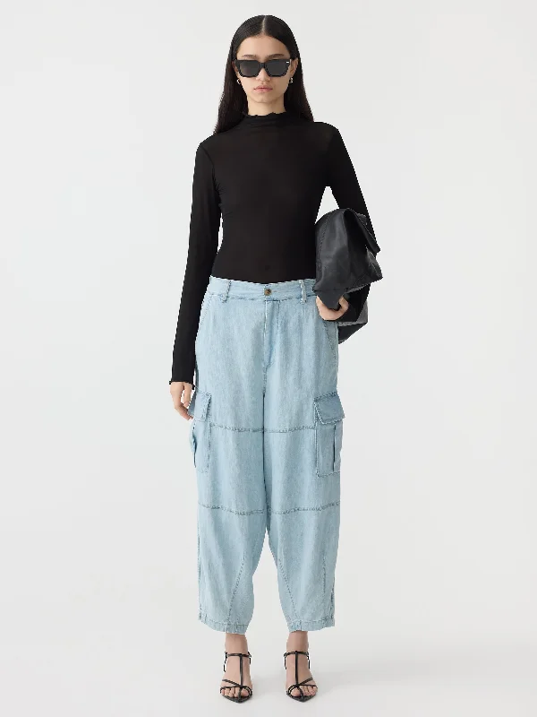 denim utility cargo pant Comfortable Wide-Leg Pants