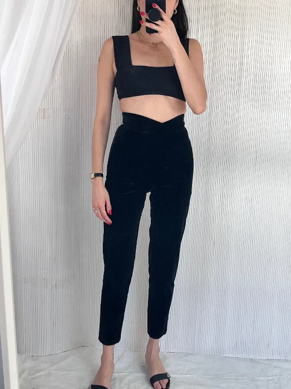 Black velvet pant Cozy Knit Pants