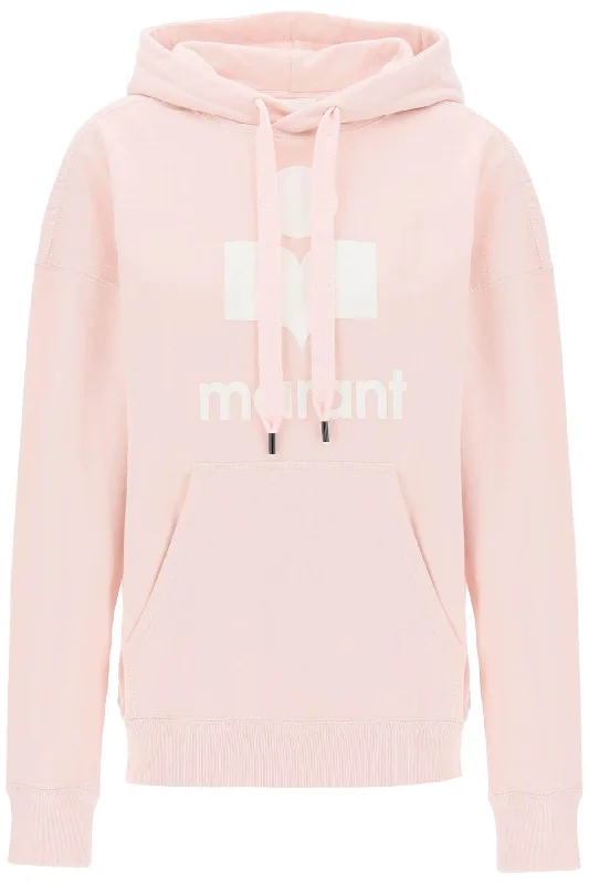 Mansel Hoodie With Flocked Logo  - Pink Hoodie with Hem Lace Feminine Delicate