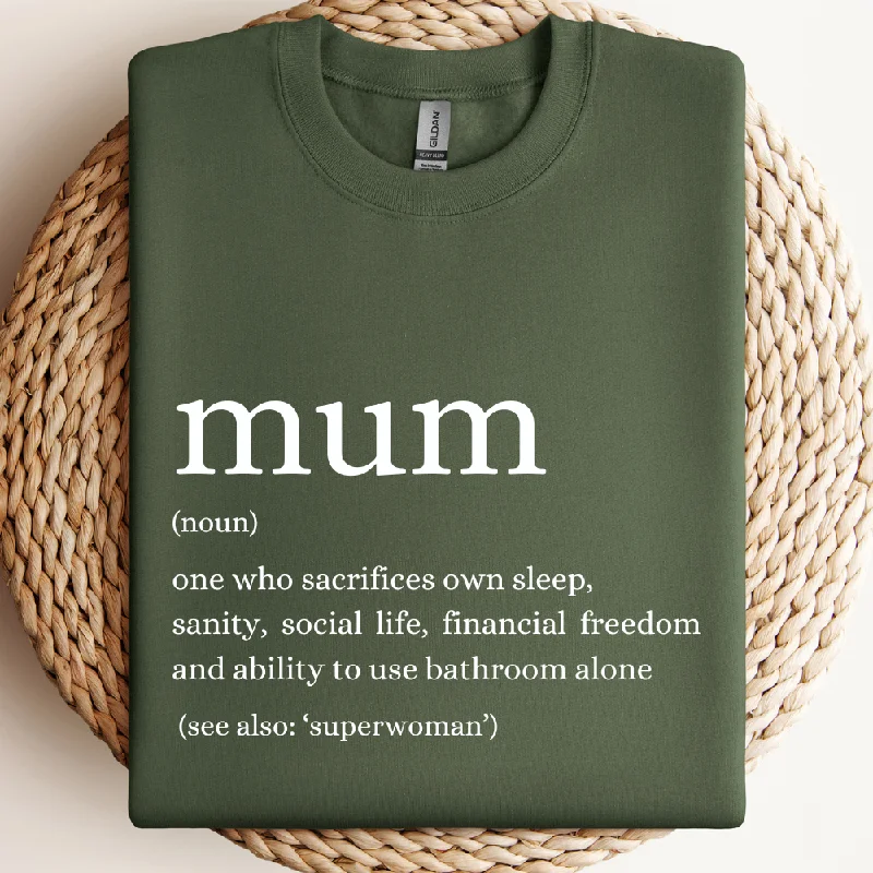 Modern Mum Definition Sweatshirt Hoodie with Ribbed Hem Stretchable Secure