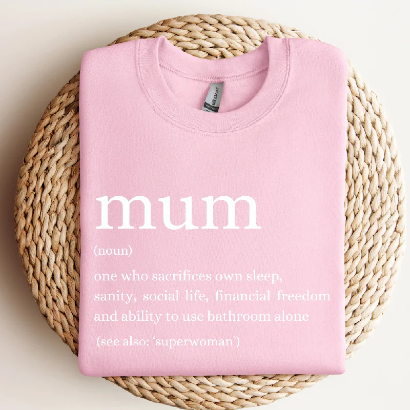 Modern Mum Definition Sweatshirt Hoodie with Hem Patch Decorative Personalized