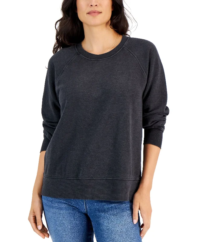 Style & Co Petite Dolman Sleeve Crewneck Sweatshirt Hoodie with Hem Drawcord Adjustable Customizable