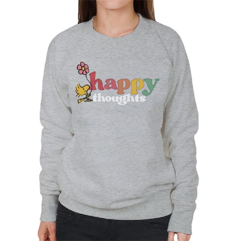 Peanuts Woodstock Happy Thoughts Women's Sweatshirt Hoodie with Earth Tones Natural Calm