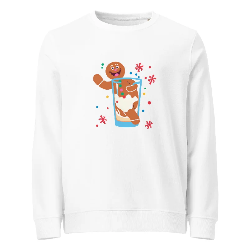 Gingerbread Dip Christmas Graphic Women Organic Sweatshirt Hoodie Sweatshirt Pullover