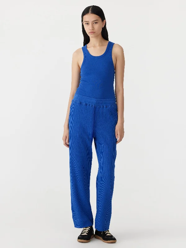 regular waffle track pant High-Waist Trousers