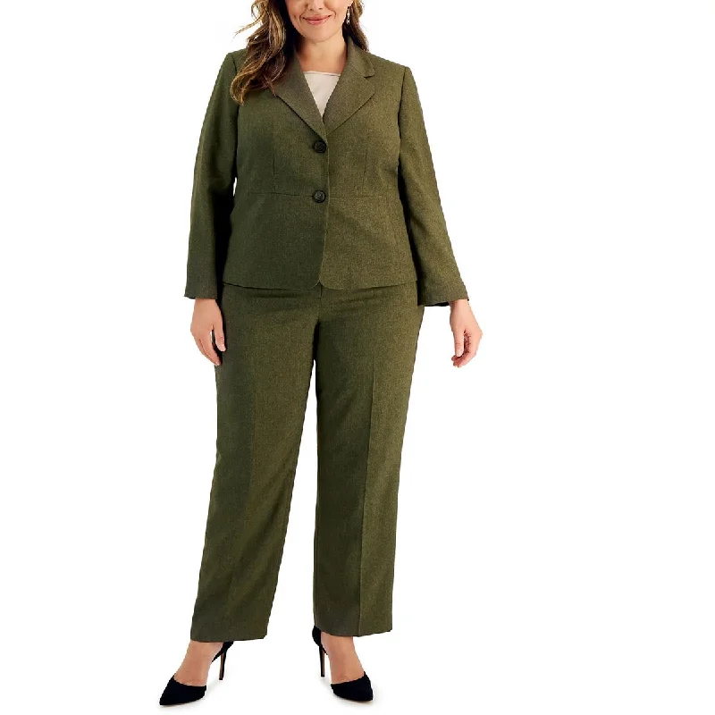 Plus Womens Knit Wide Leg Dress Pants Classic Straight-Leg Pants