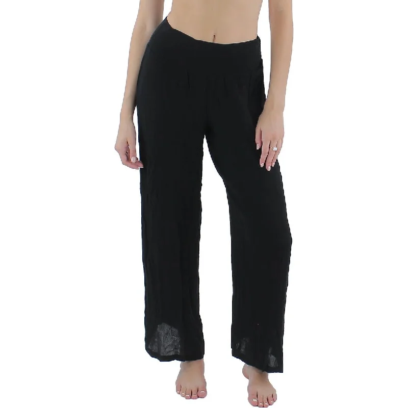 Womens Smocked Pants Cover-Up Classic Stretch Pants