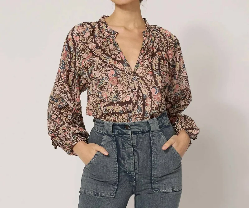 Alicia Blouse In Divina Off-Shoulder Wrap Blouse