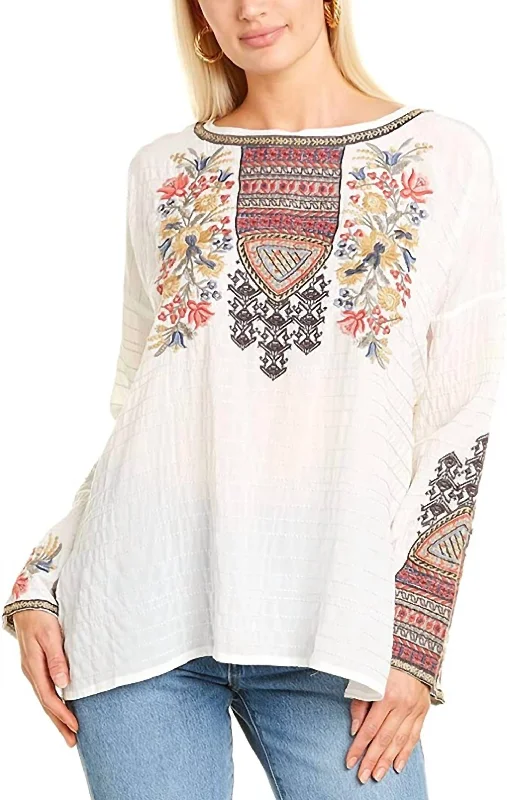 Anshi Silk Blouse In White Smart Business Blouse