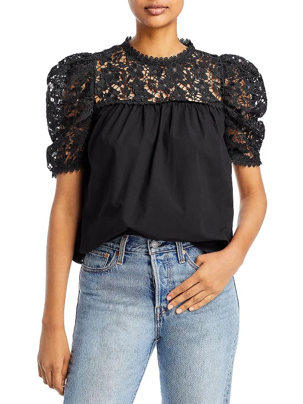 April Womens Lace Cotton Blouse Soft Modal Blouse