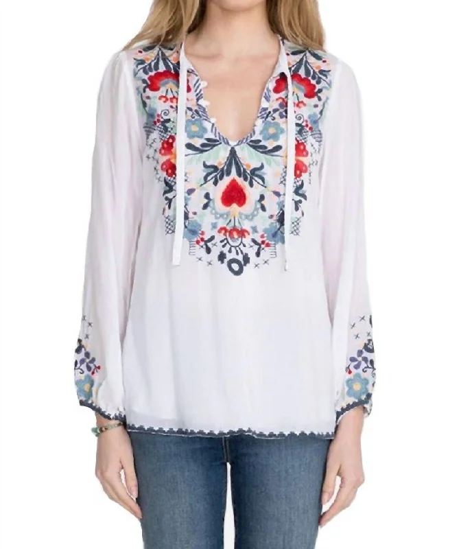 Bisma Blouse In White Vintage Lace Blouse