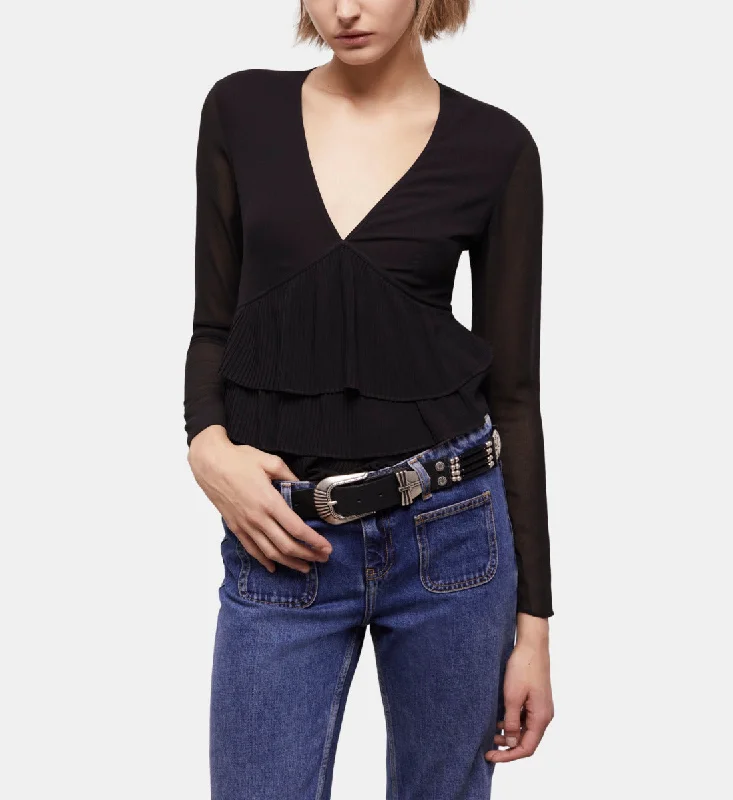 Black Blouse Smart Business Blouse