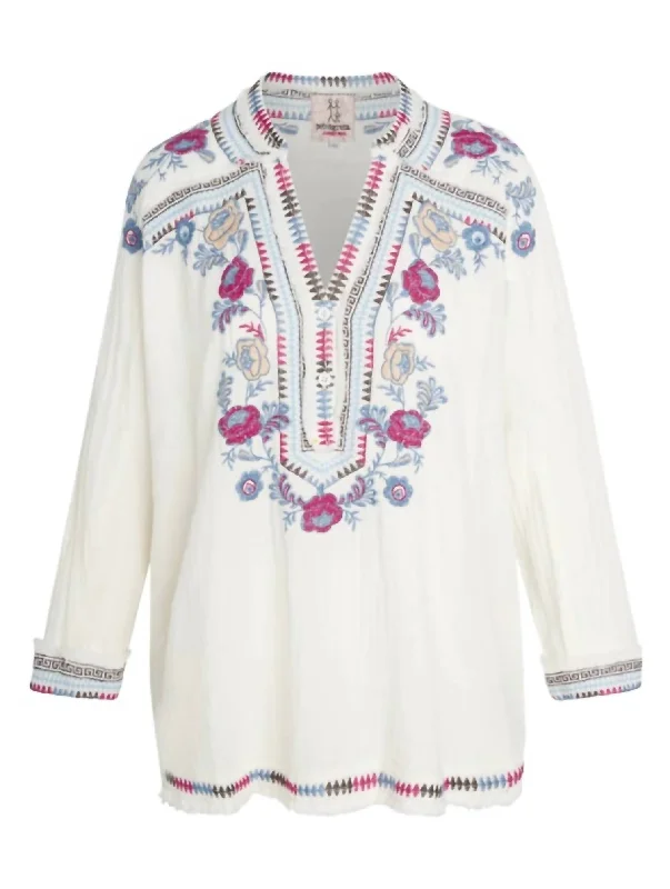 Briza Gauze Blouse In Natural Satin Bow Blouse