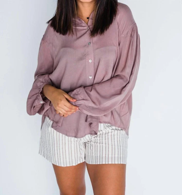 Business As Usual Blouse In Mauve Chic Square Blouse