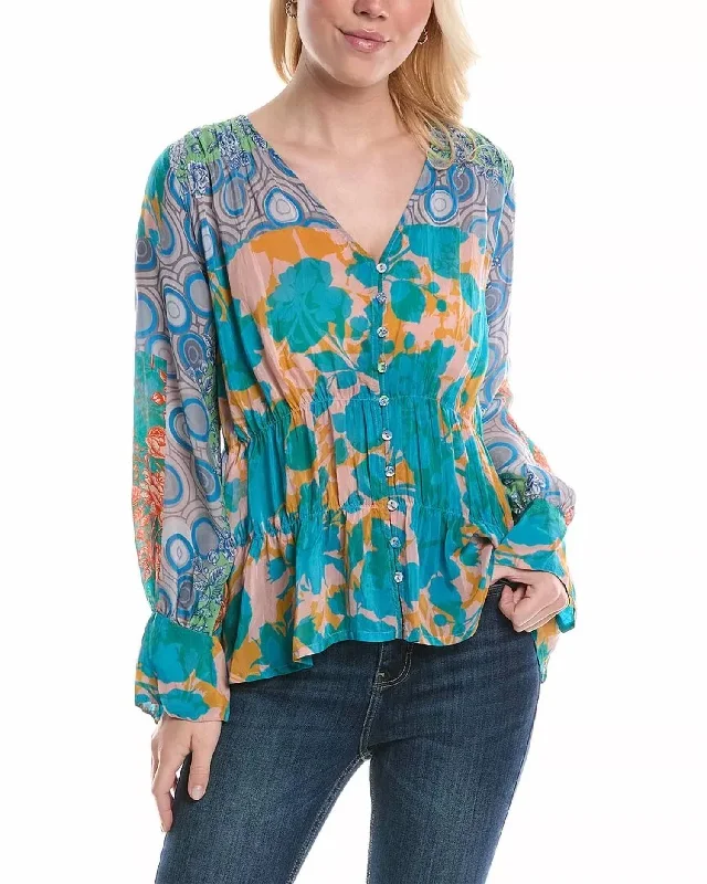 Cherika Jordie Blouse In Multi Feminine Tie Blouse