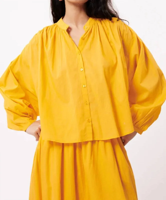 Effie Woven Blouse In Mango Polished Work Blouse