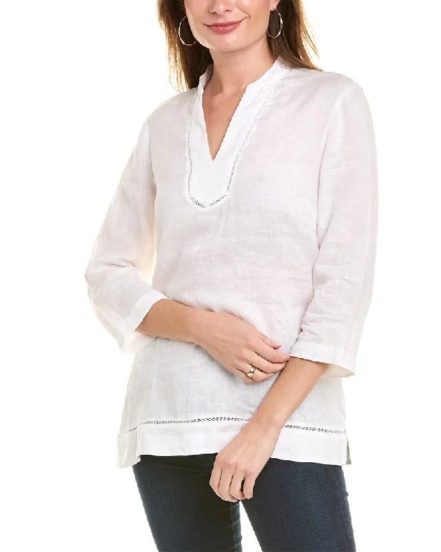 J.McLaughlin Faith Linen Blouse Polished Work Blouse