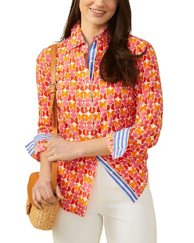 J.McLaughlin Pop Tulip Stripe Lois Blouse Casual Button Blouse