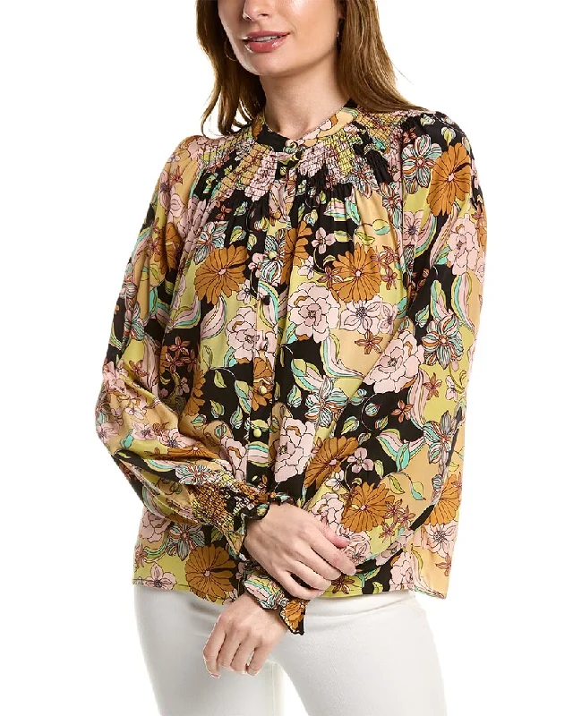 Johnny Was Diana Silk Blouse Modern Oversized Blouse