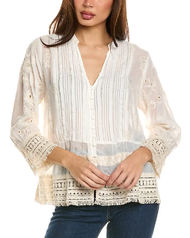 Johnny Was Molly Isabel Blouse Stylish Wrap Blouse