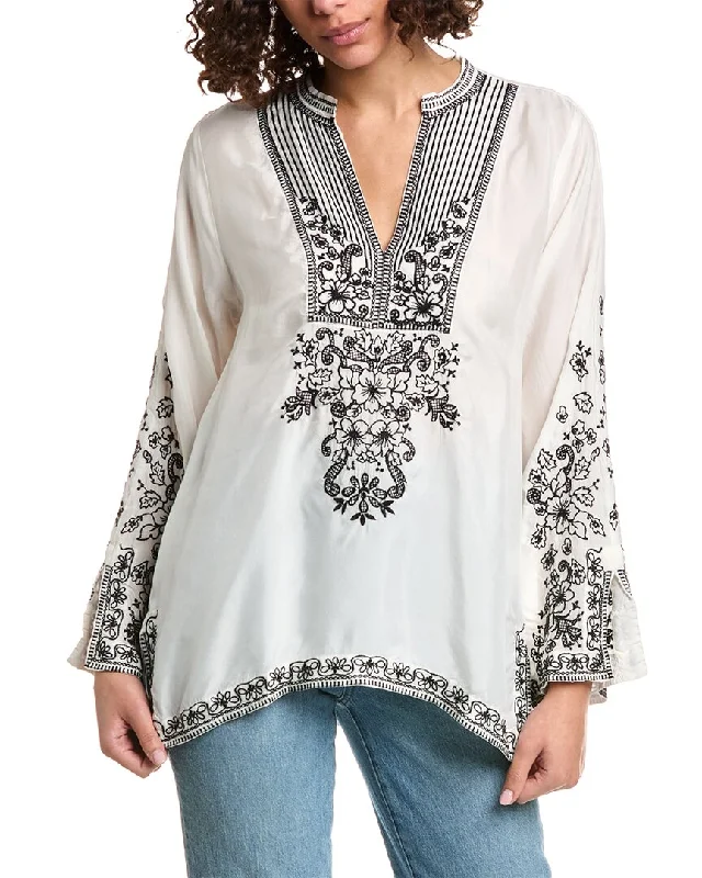 Johnny Was Natural Tempest Blouse Flowy Bohemian Blouse