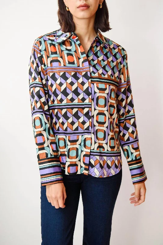 Lain Blouse In Multi Soft Knit Blouse