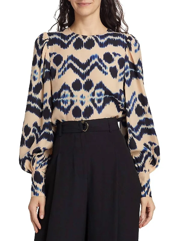 Lilliana Blouse In Nimbus Side Tie Blouse