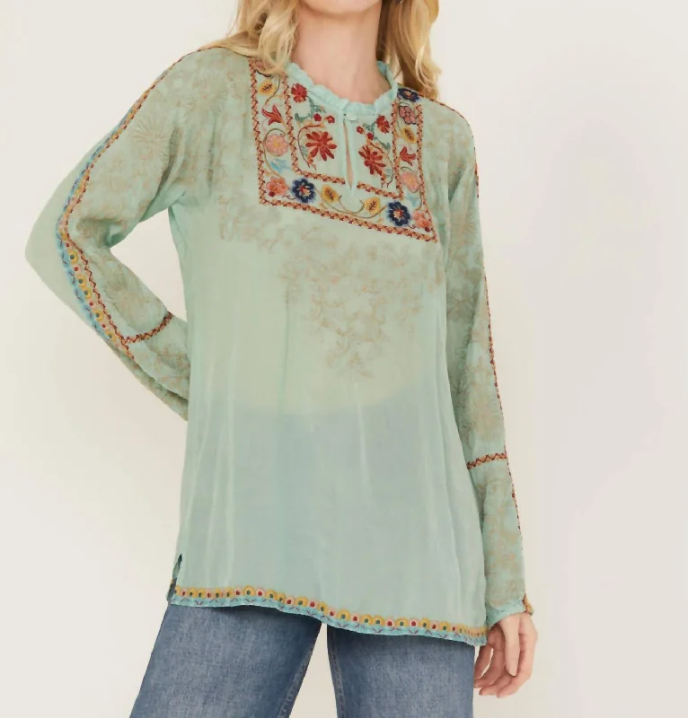 Mariane Blouse In Green Backless Summer Blouse