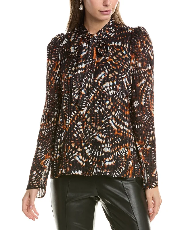 Marie Oliver Kimber Silk-Blend Blouse Versatile Layering Blouse