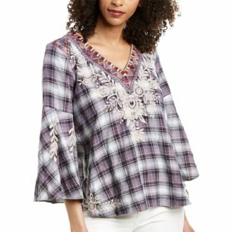 Mica Swing Blouse In Plaid Office-Ready Blouse