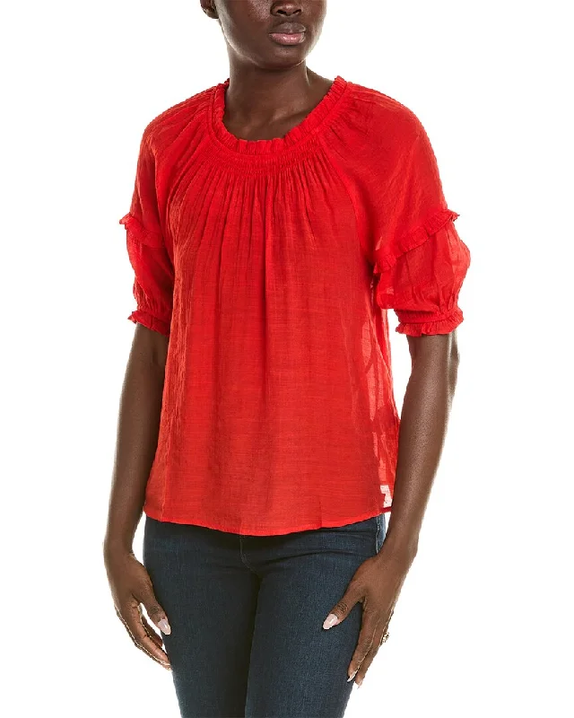 Nanette Nanette Lepore Ruffle Trim Blouse Airy Cotton Blouse