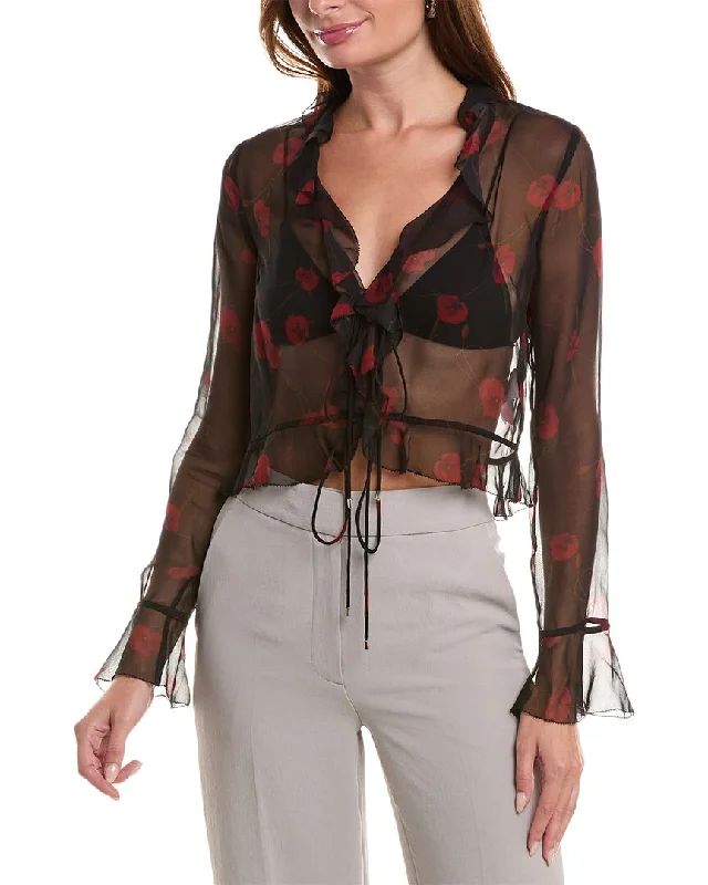 Nicholas Molly Silk-Blend Blouse Polished Work Blouse