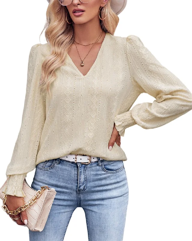 PERSEA Blouse Gathered Detail Blouse
