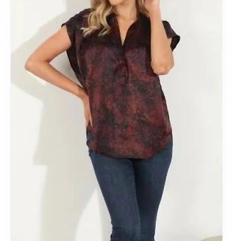 Randall Woven Dolman Blouse In Plum Chic Sleeveless Blouse
