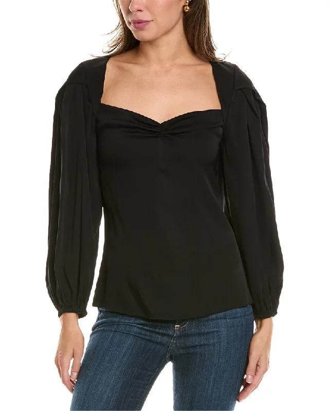 Ungaro Jovanna Silk-Blend Blouse Satin Bow Blouse