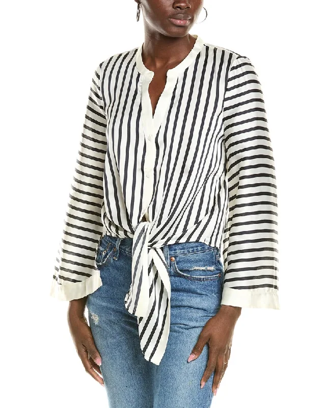 Vince Camuto Tie Front Blouse Sleeveless Chiffon Blouse