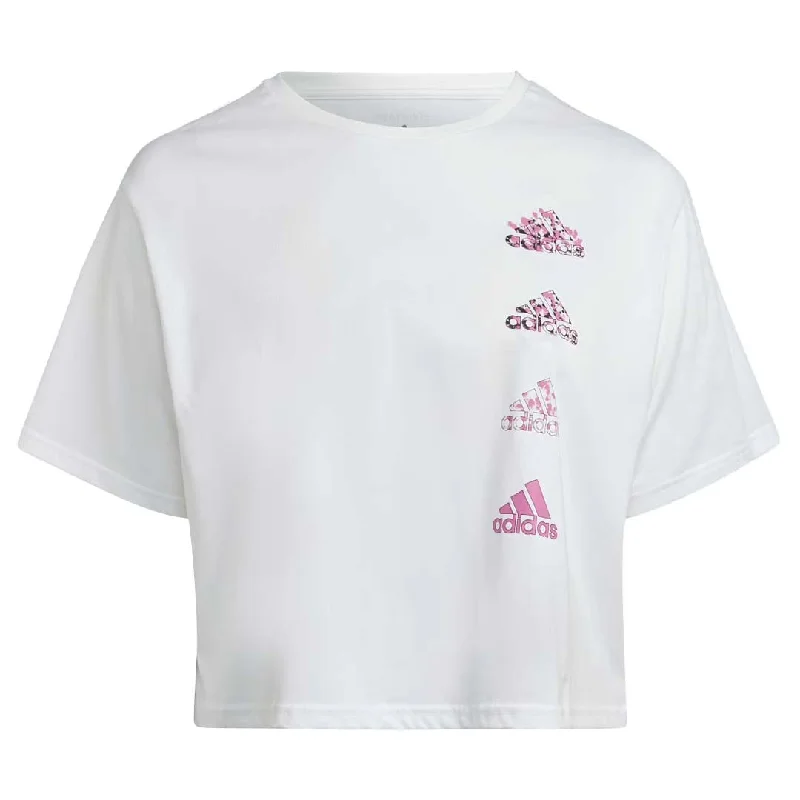 adidas - Women's Aeroready Crop Graphic T-Shirt (Plus Size) (HM1288) Solid Color Striped Floral adidas - Women's Aeroready Crop Graphic T-Shirt (Plus Size) (HM1288) Solid Color Striped Floral