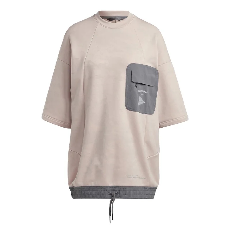 adidas - Women's Terrex x and Wander Fleece T-Shirt (HR7137) V-Neck T-Shirt Long Sleeve Cotton