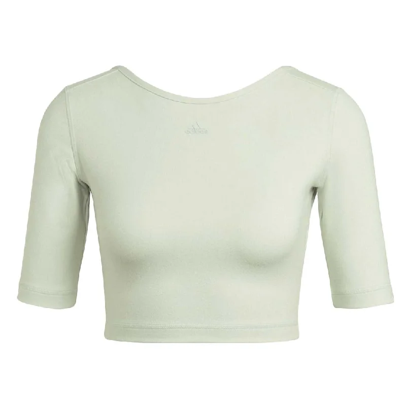 adidas - Women's Aeroready Studio Open-Back T-Shirt (HM7977) Knit Fabric Woven Fabric Fleece Fabric adidas - Women's Aeroready Studio Open-Back T-Shirt (HM7977) Knit Fabric Woven Fabric Fleece Fabric