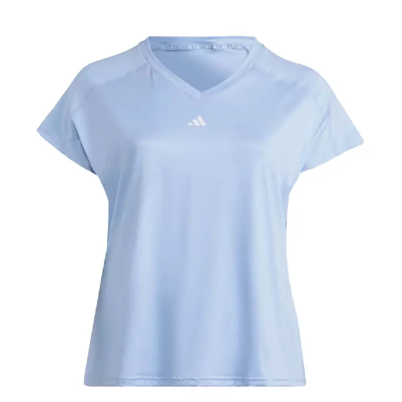 adidas - Women's Aeroready Train Essentials V-Neck T-Shirt (Plus Size) (HR7871) Sequined Glittery Shiny adidas - Women's Aeroready Train Essentials V-Neck T-Shirt (Plus Size) (HR7871) Sequined Glittery Shiny