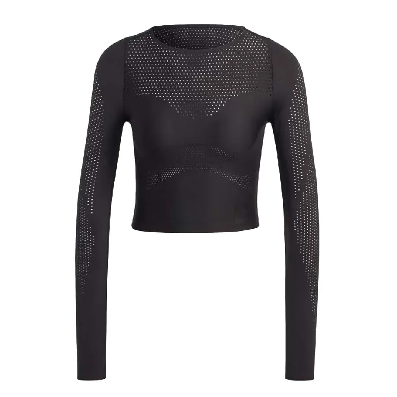 adidas - Women's Cropped Long Sleeve T-Shirt (HS8110) Front Pockets Side Pockets Patch Pockets adidas - Women's Cropped Long Sleeve T-Shirt (HS8110) Front Pockets Side Pockets Patch Pockets