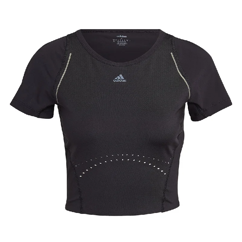 adidas - Women's HIIT 45 Seconds Crop T-Shirt (HM8096) Fleece Nylon Spandex