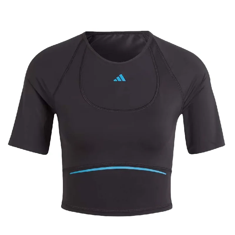 adidas - Women's Hiit Heat.Rdy Training Crop T-Shirt (HN5556) Houndstooth Herringbone Solid adidas - Women's Hiit Heat.Rdy Training Crop T-Shirt (HN5556) Houndstooth Herringbone Solid