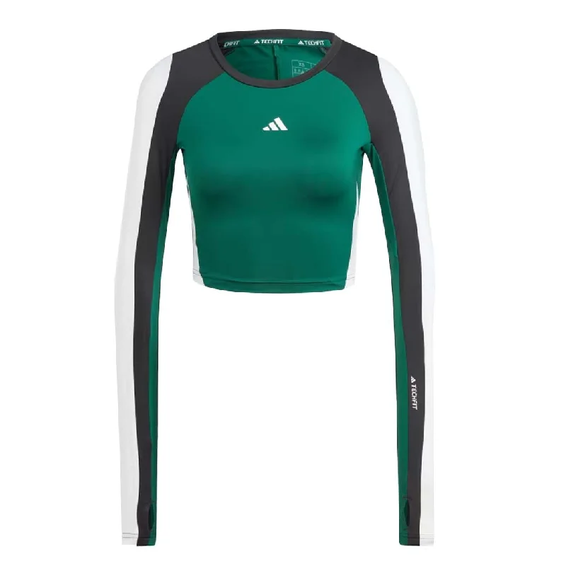 adidas - Women's Techfit Aeroready Long Sleeve T-Shirt (IK6152) Ribbed Striped Patterned adidas - Women's Techfit Aeroready Long Sleeve T-Shirt (IK6152) Ribbed Striped Patterned