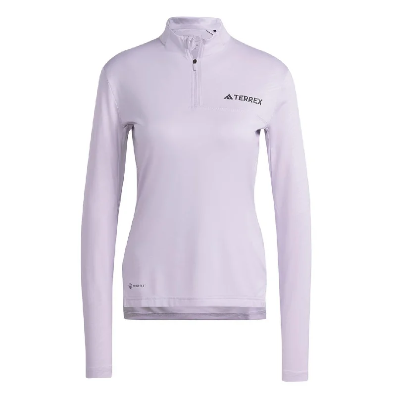 adidas - Women's Terrex Multi 1/2 Zip Long Sleeve T-Shirt (HM4015) Graphic Embroidered Appliqued adidas - Women's Terrex Multi 1/2 Zip Long Sleeve T-Shirt (HM4015) Graphic Embroidered Appliqued
