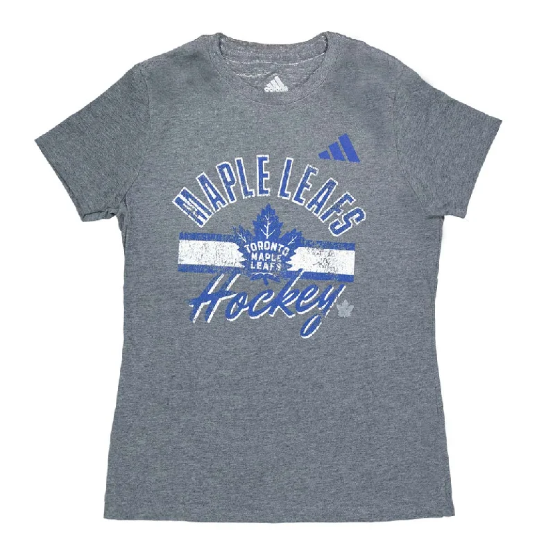 adidas - Women's Toronto Maple Leafs Blend T-Shirt (IB5627) Hooded Caped Shawl Collar