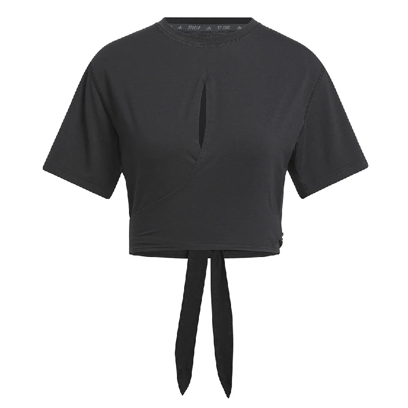 adidas - Women's Yoga Studio T-Shirt (HS8115) Terry Blend Velvet Blend Canvas Blend