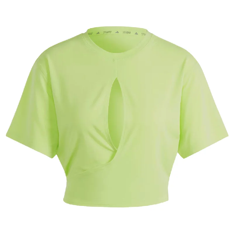 adidas - Women's Yoga Studio T-Shirt (IL3963) Polka Dot Checkered Tartan