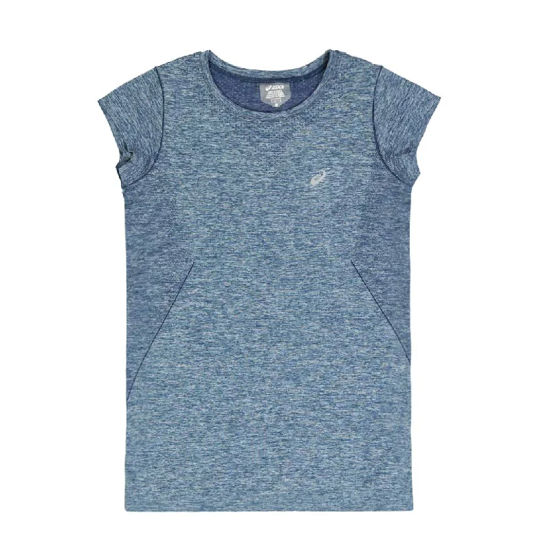 Asics - Women's Race Seamless Short Sleeve T-Shirt (2012A786 402) Denim Fabric Leather Fabric Suede Fabric